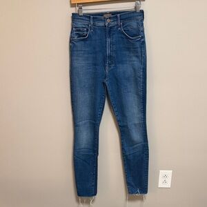 Mother High Waisted Rail Ankle Fray Jean Size 27